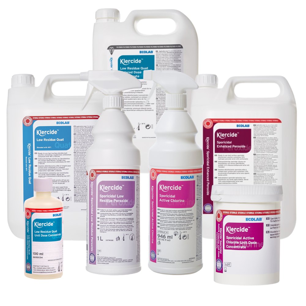 Klercide sterile disinfectant, sporicide and biocide range