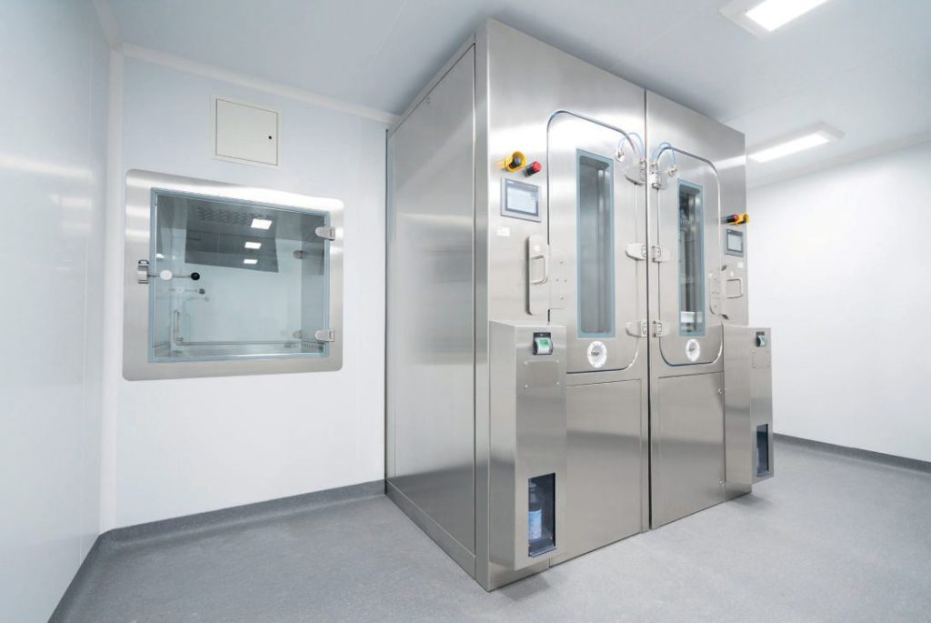 PBSC integrated decontamination hatch installed in a cleanroom