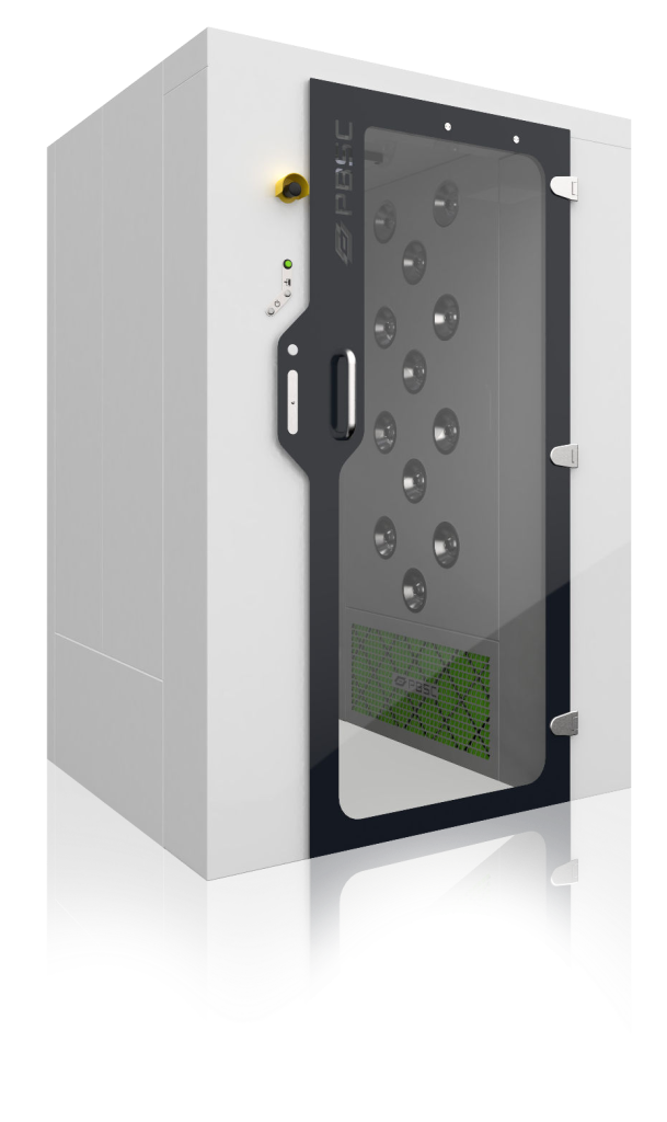PBSC cleanroom air shower with integrated air handling