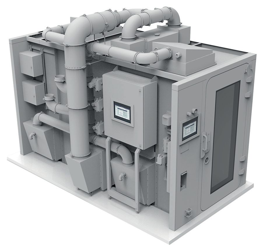 PBSC integrated material decontamination chamber