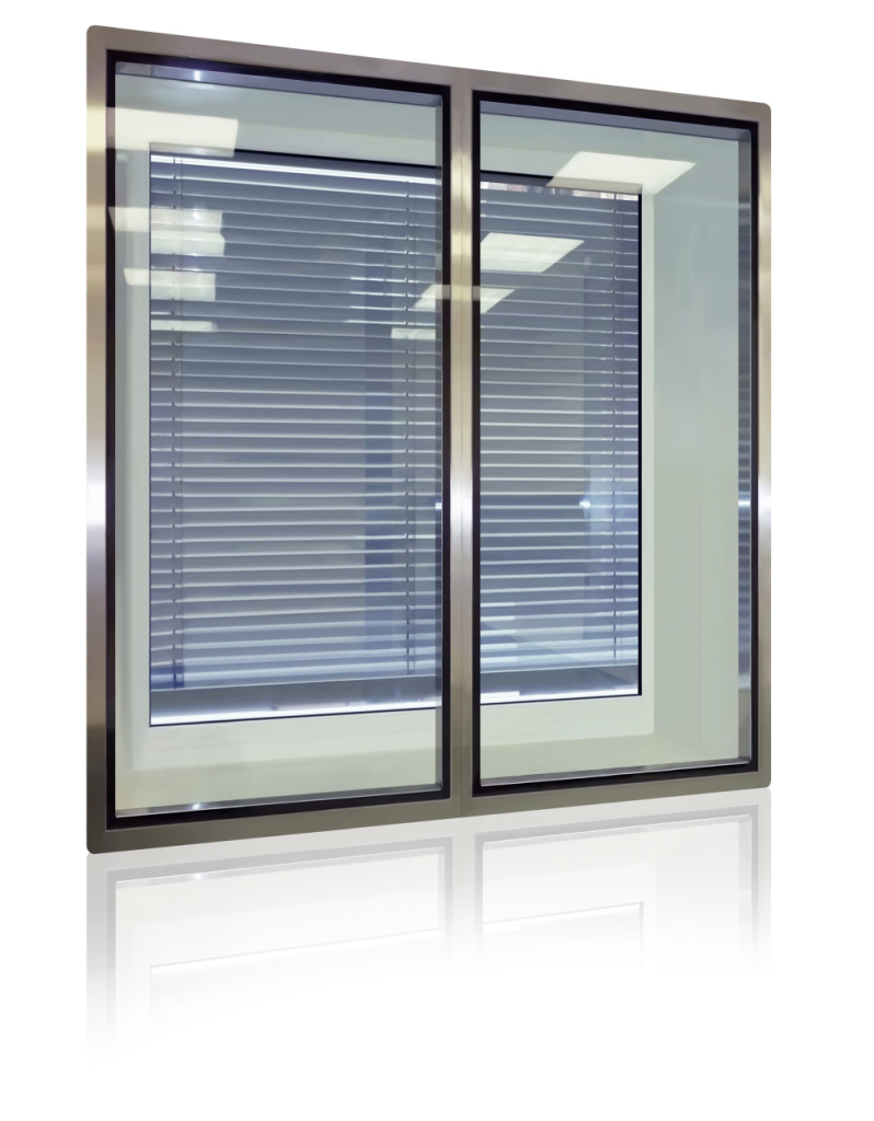PBSC secondary glazed vision panel with blinds