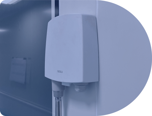 Wall-mounted environmental sensor in a cleanroom