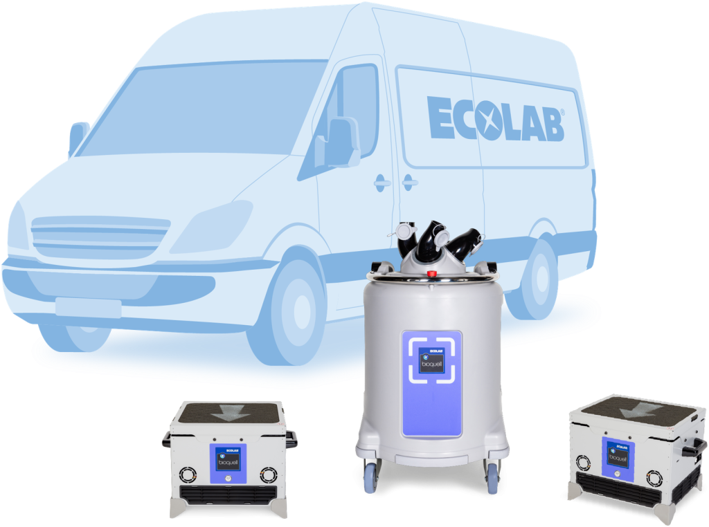 Bioquell rapid bio-decontamination service van with HPV generator and aeration units