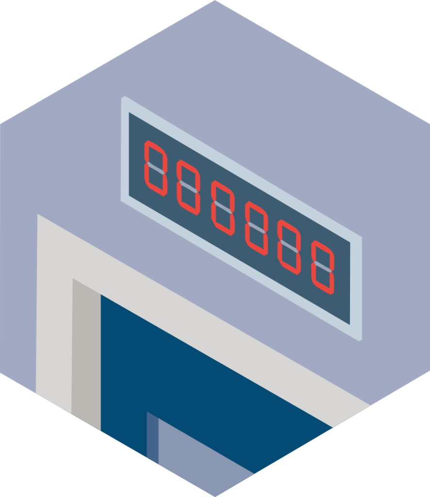 Illustration of a flush-mounted cleanroom LED clock